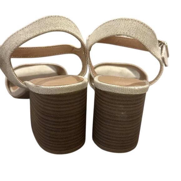 Old Navy Slingback Chunky Heel Sandal Shoes 10 Natural Beige New with Tags - Picture 11 of 13